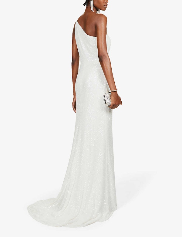 Zara One-Shoulder Sequin Gown, £545
