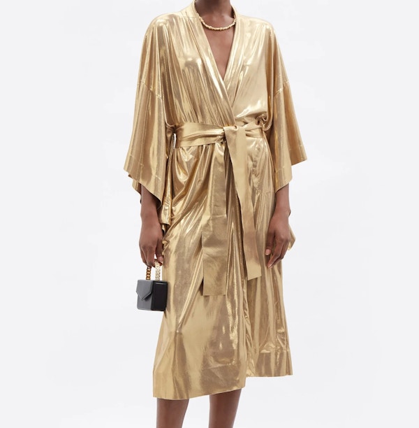 Lame Wrap Midi Dress, £280 Copy