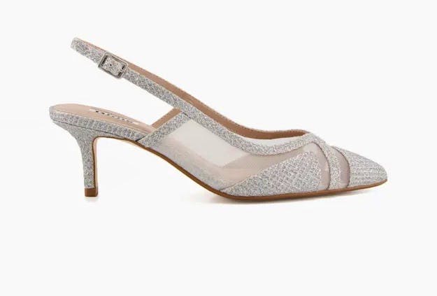 Dune Diana Silver Kitten Heels, £80