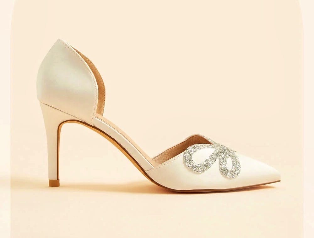 Monsoon Glitter Bow Pointed Shoes, £99