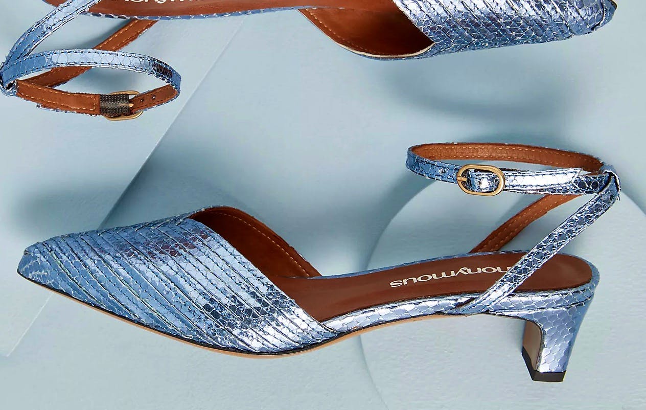 Anthropologie Anonymous Copenhagen Givia Metallic Heels, £200