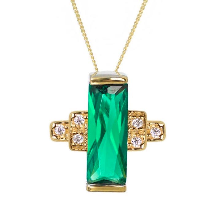 V By Laura Vann Audrey Emerald Pendant, £80