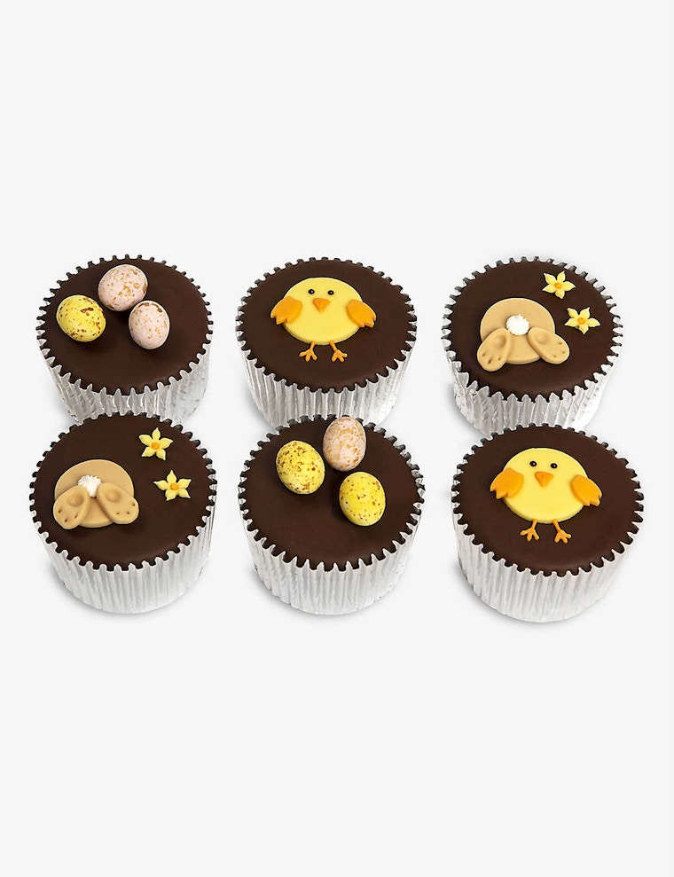 FIONA CAIRNS Easter Chocolate Sponge Fairy Cakes Pack Of Six