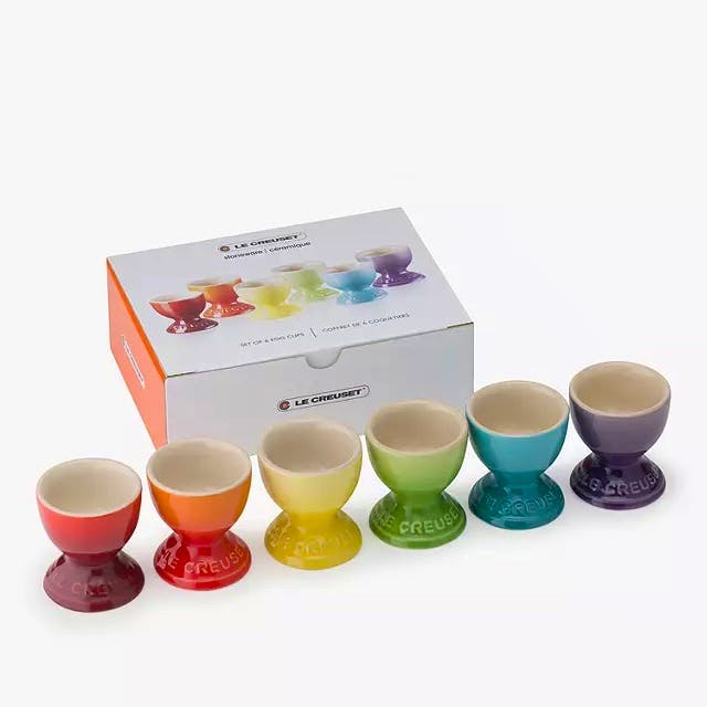 Le Creuset Stoneware Rainbow Egg Cups, Set of 6, Assorted, £51