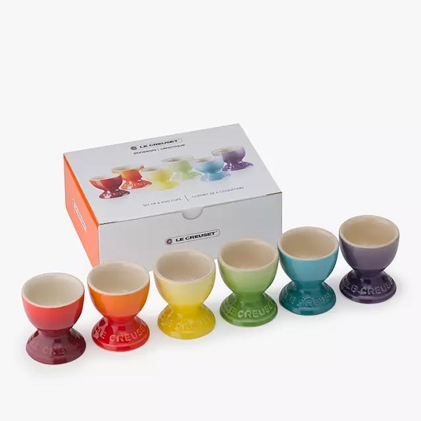 Le Creuset Stoneware Rainbow Egg Cups, Set of 6, Assorted, £51