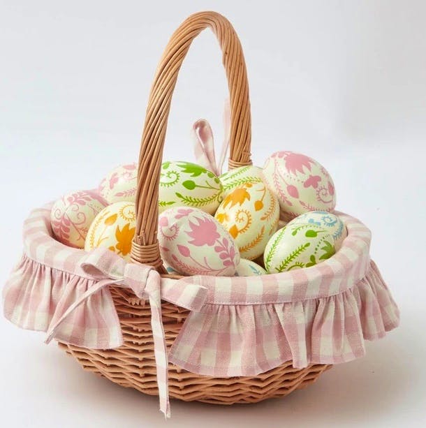 Pink Gingham Frilled Easter Basket £28
