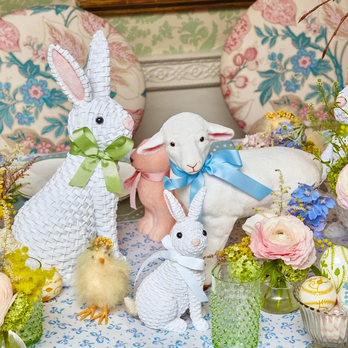 White Rattan Rabbit Family £96