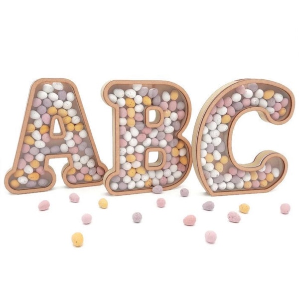 Wooden Chocolate Egg Fillable Letter £12