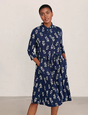 Cotton Rich Floral Shirt Dress