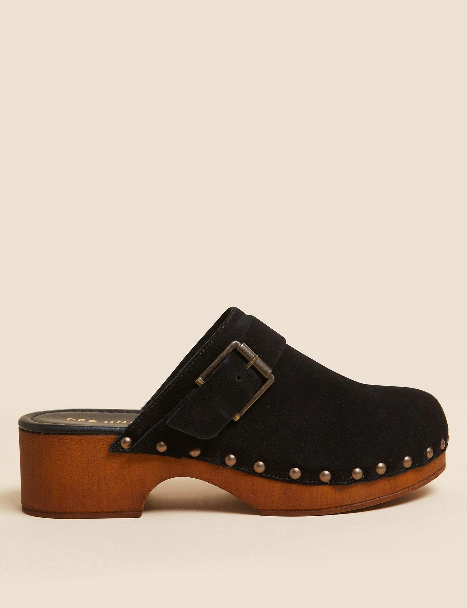 Suede Block Heel Clogs £59