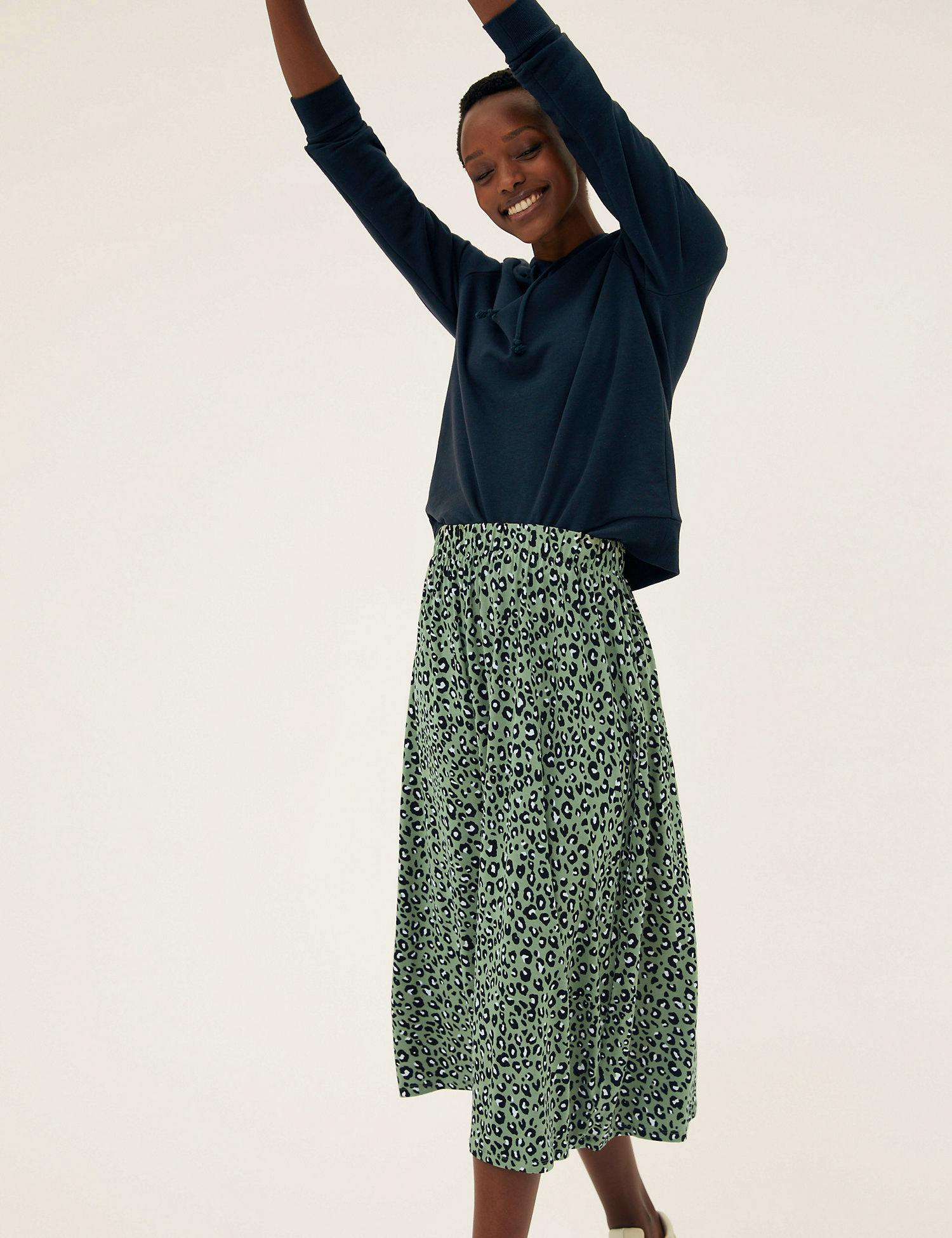 Animal Print Midi Tiered Skirt £25