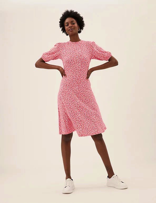 Jersey Floral Knee Length Skater Dress £19.50