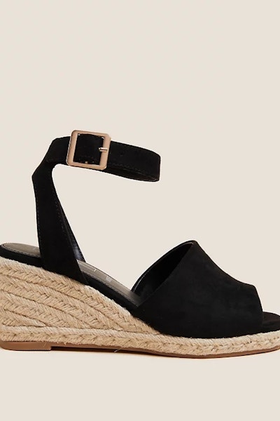 Wide Fit Leather Wedge Espadrilles £29.50
