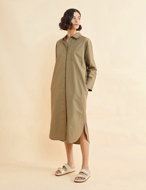 Pure Organic Cotton Midi Shirt Dress £89