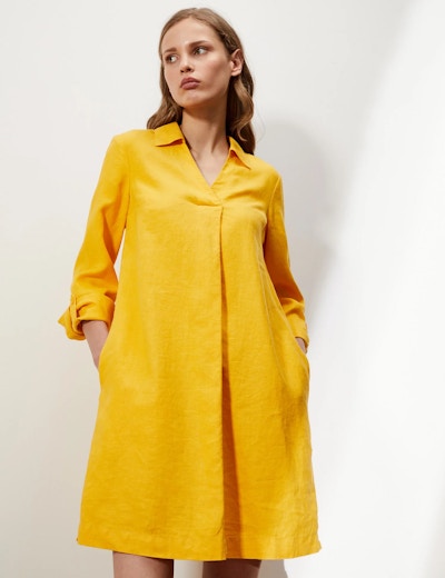 Pure Linen V-Neck Knee Length Shift Dress £125