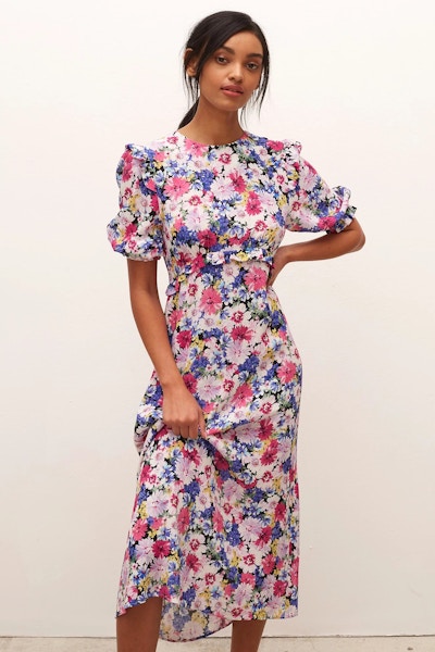 Floral Frill Detail Midaxi Tea Dress £49