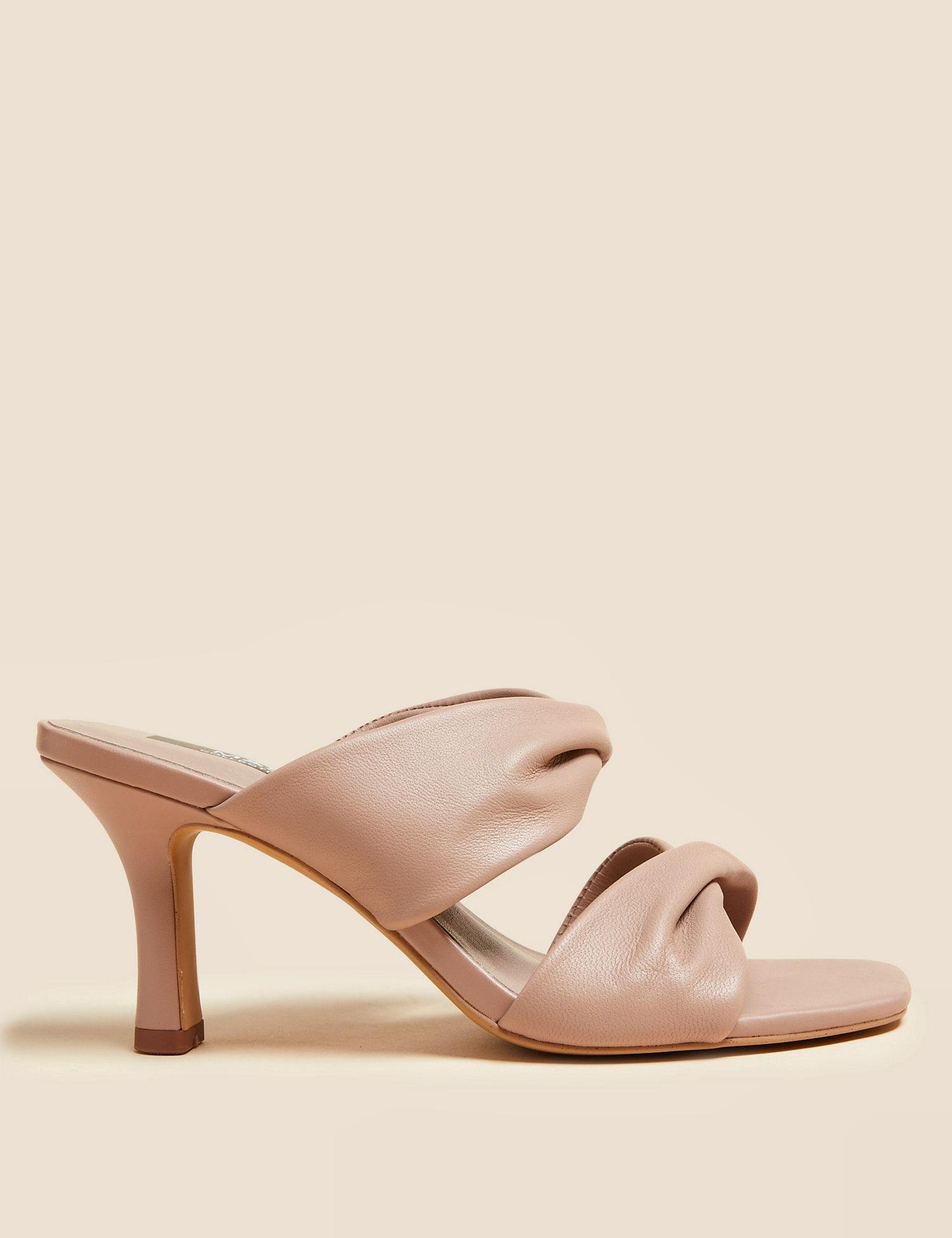 Wide Fit Leather Stiletto Heel Mules £45