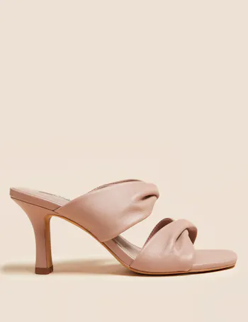 Wide Fit Leather Stiletto Heel Mules