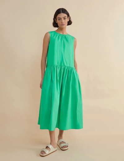 Organic Cotton Sleeveless Midi Swing Dress £89