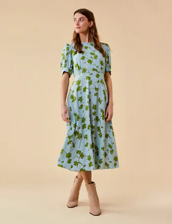 Floral Short Sleeve Tea Dress
