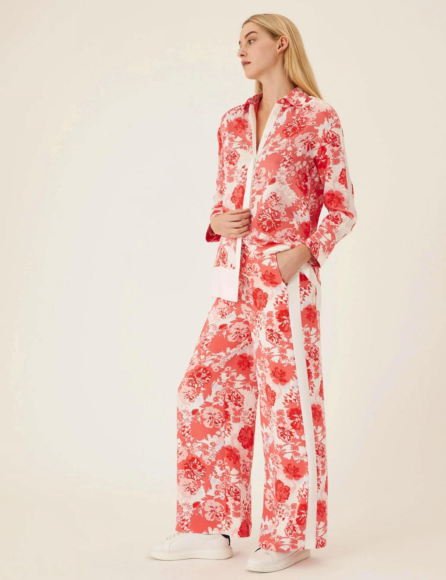 Floral Side Stripe Wide Leg Trousers £29.50