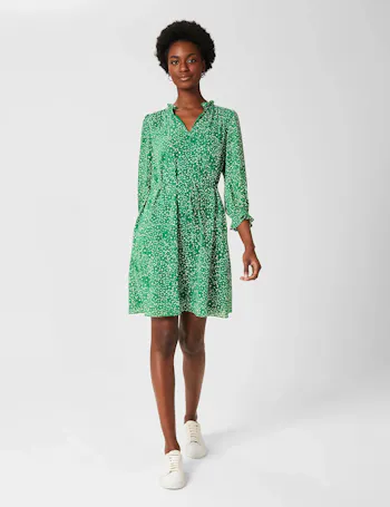 Floral Knee Length Waisted Dress