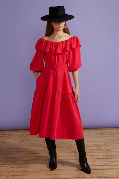 Kitri Studio Imelda Red Frill Dress, £165