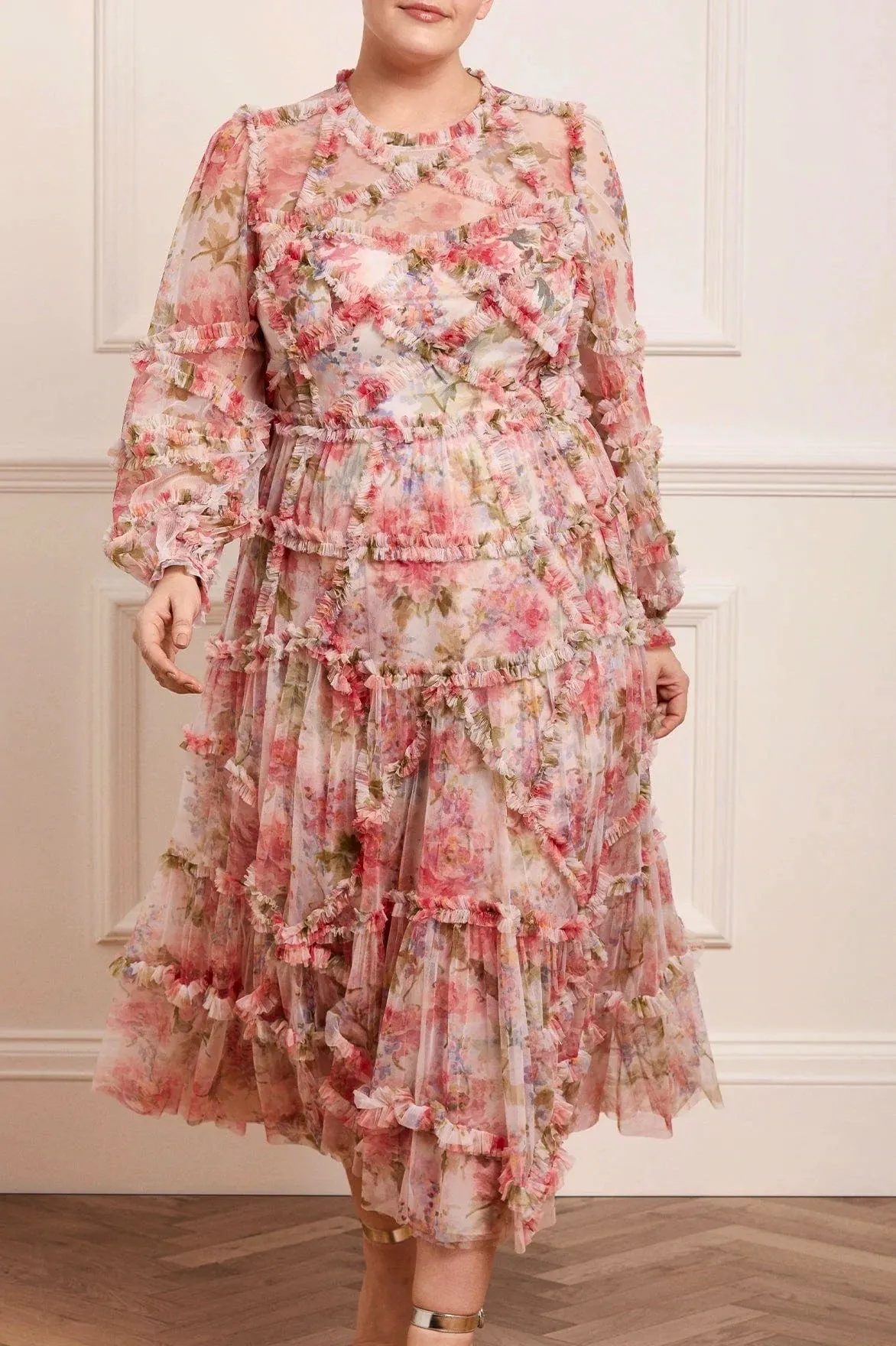 Needle & Thread Summer Song Diamond Ruffle Ballerina Dress, £335