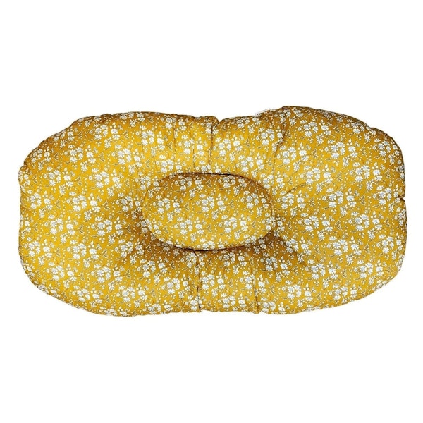Coco & Wolf Oval Animal Bed Cushion Made With Liberty Fabric Capel Mustard, £83