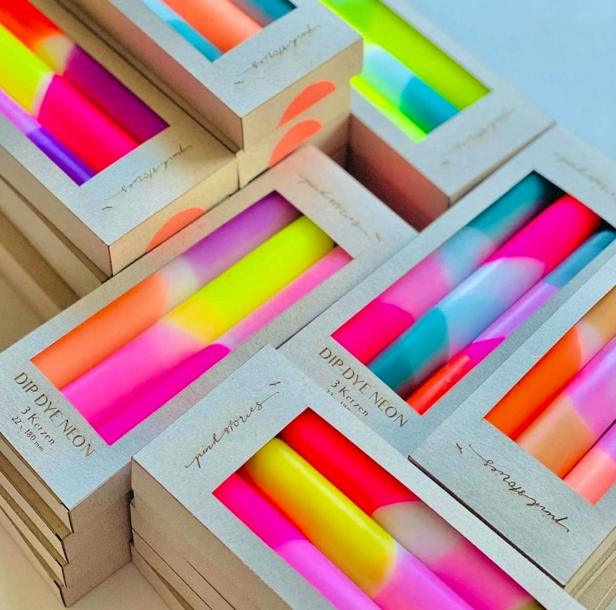 The Mamahood Dip-Dye Neon Candles, £16