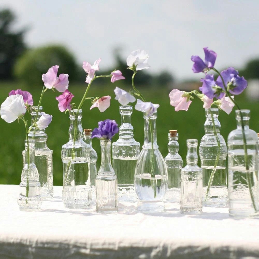 Burrow & Best Glass Bottle Vases, Set of 6, £13