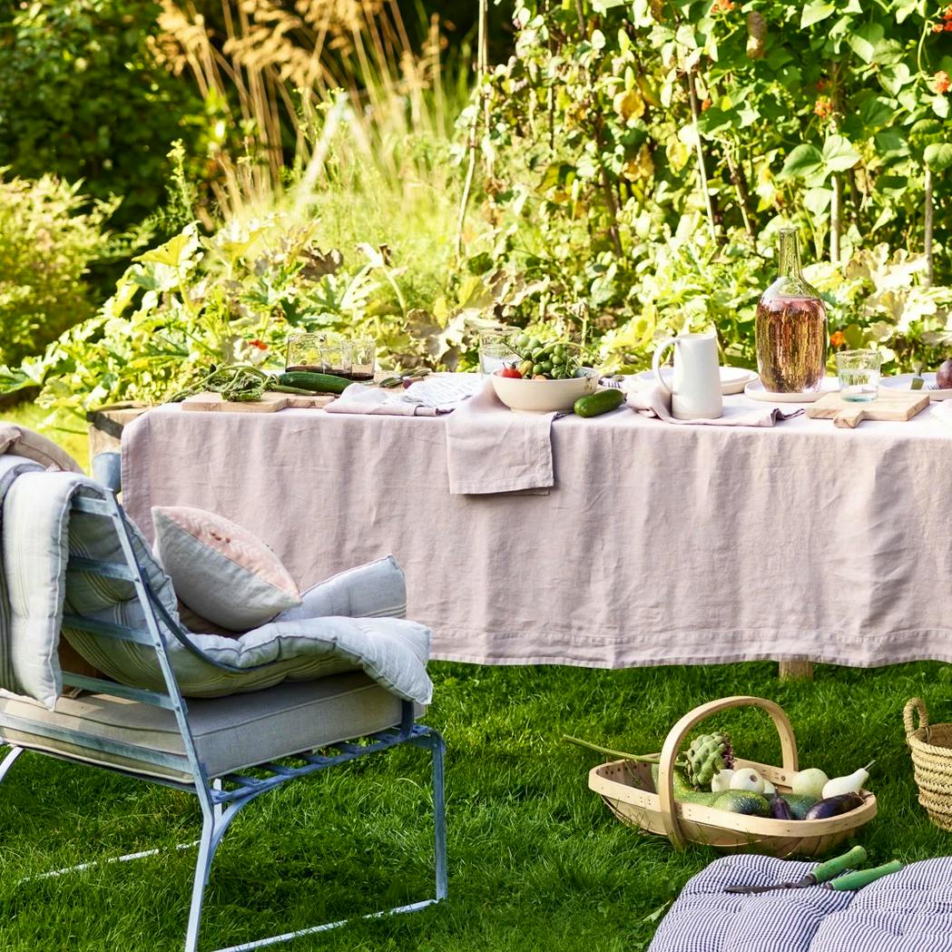 Rowen & Wren Linen Tablecloth, Ash Pink, £89