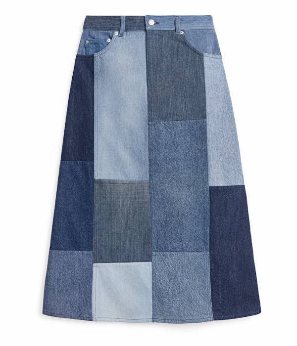 Patchwork Denim Midi Skirt, £99