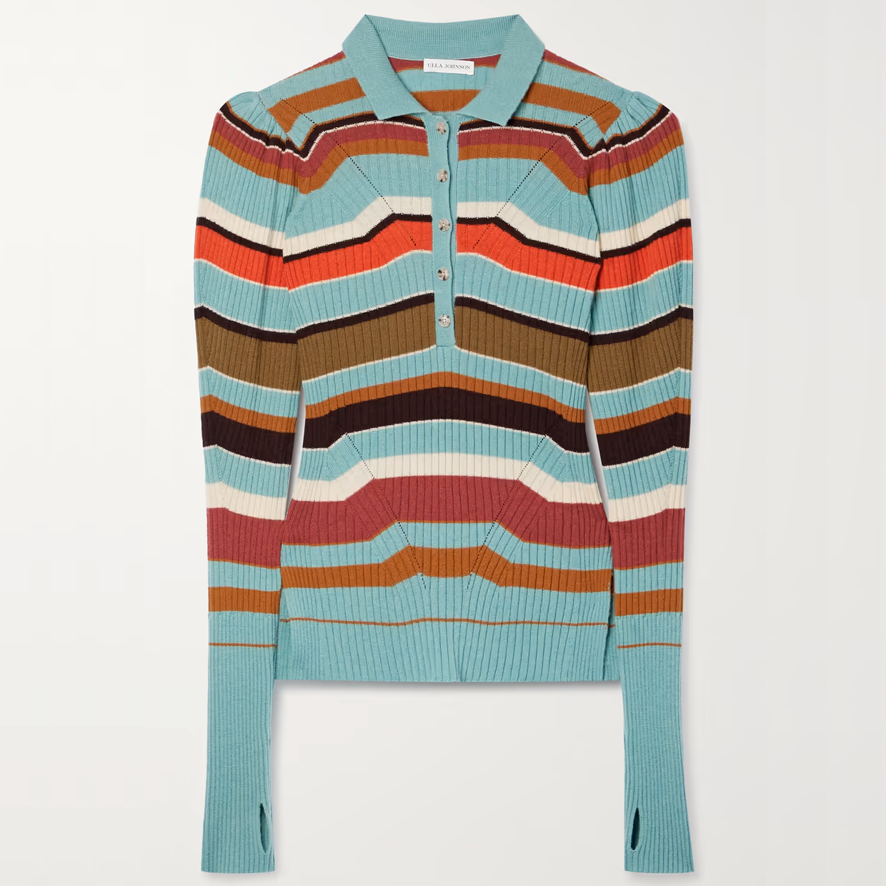 Ulla Johnson Chesca Striped Ribbed Wool And Cashmere-Blend Sweater, £475