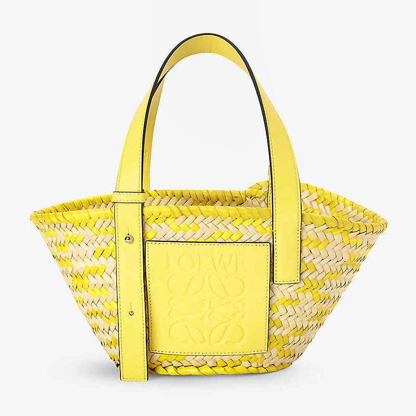 Loewe Loewe X Paula's Ibiza Small Woven Palm Leaf And Calfskin Basket Bag, £395