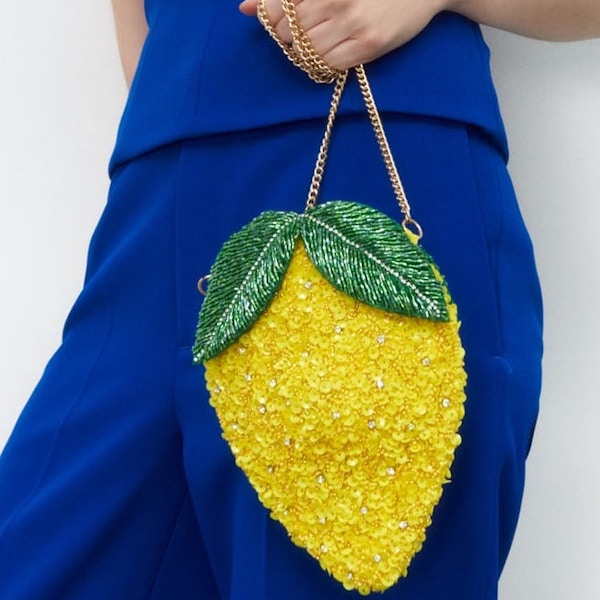 Zara Sequinned Lemon Shaped Crossbody Bag, £32.99