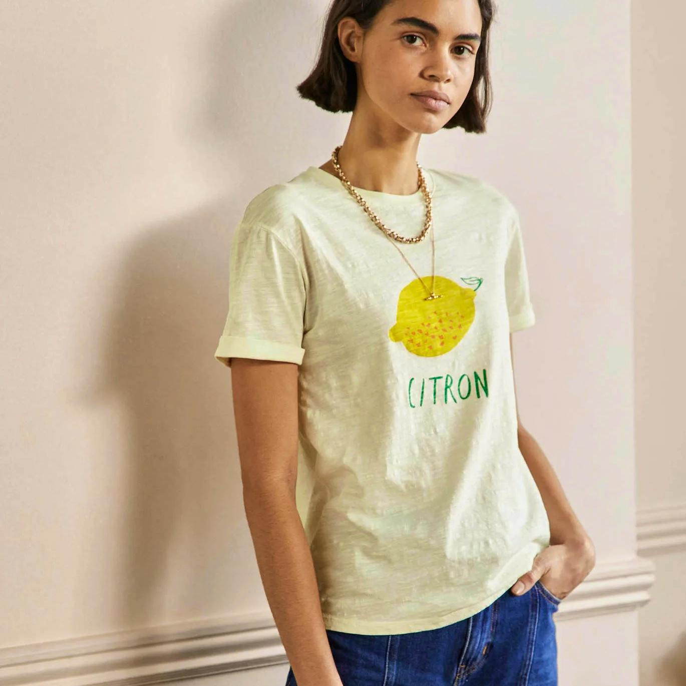 Boden Turn-up Cuff Cotton T-shirt, £35