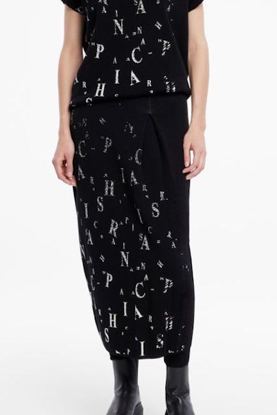 Sarah Pacini Midi Skirt Scattered Letters, NOW £125