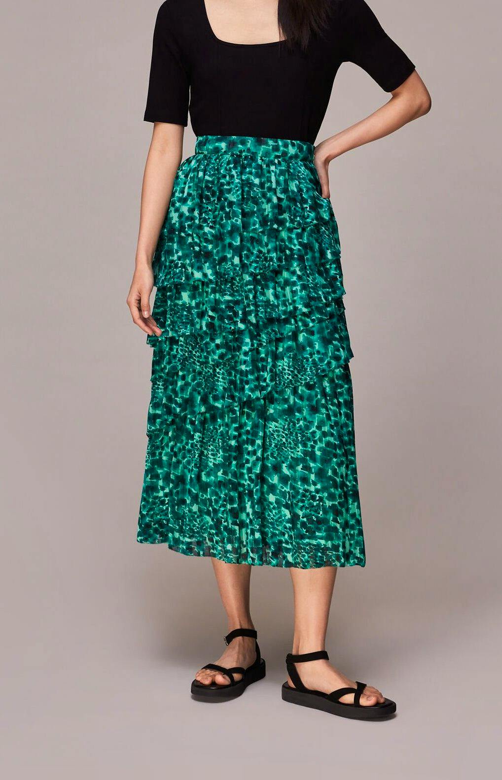 Whistles Watercolour Wildcat Skirt, £129