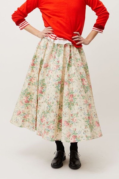 Cabbages & Roses Christina Skirt In Sprig Rose, £299