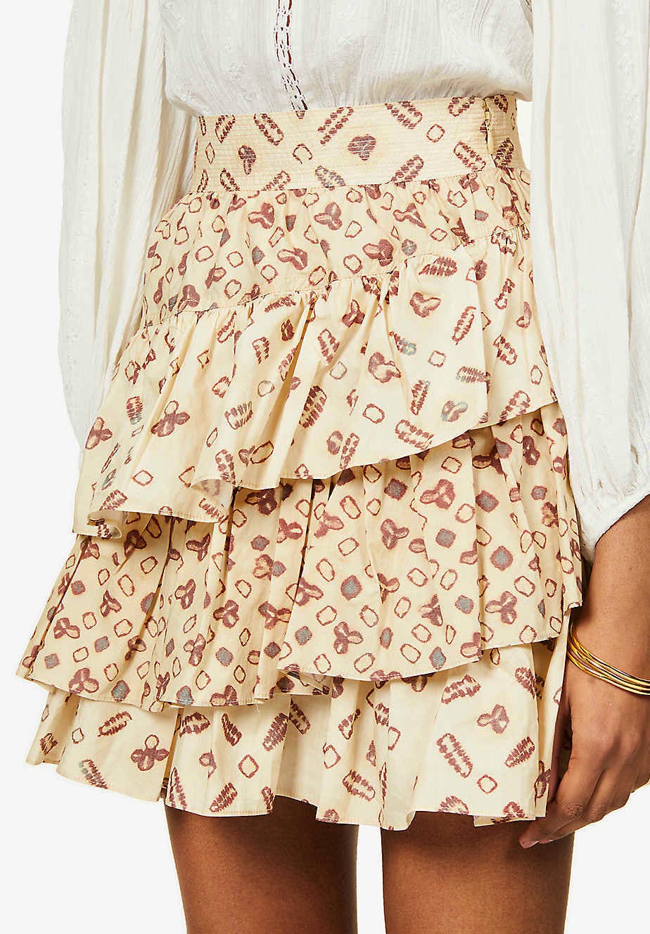 Ulla Johnson Aminta Patterned High-Waist Cotton Mini Skirt, £270