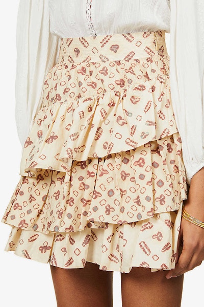 Ulla Johnson Aminta Patterned High-Waist Cotton Mini Skirt, £270