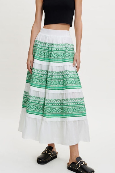 Maje Fully Embroidered Skirt, £279