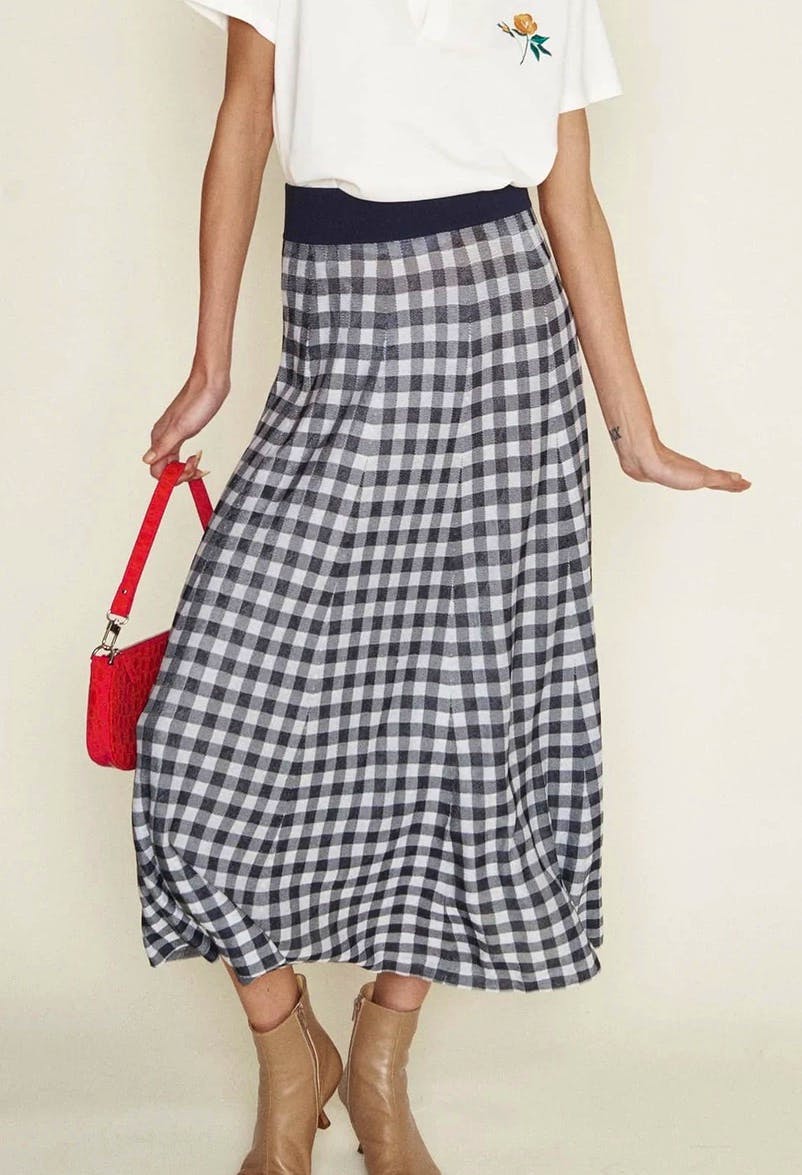 Rixo Brandy – Navy Gingham, NOW £175