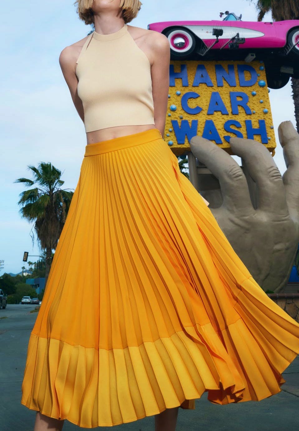 Zara Contrasting Pleated Skirt, £59.99