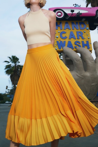 Zara Contrasting Pleated Skirt, £59.99