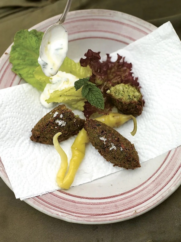 Spicy Broad Bean Fritters With Lemon Minted Yoghurt Copy