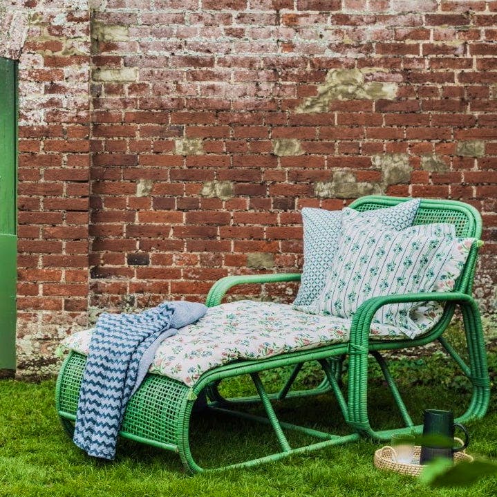Birdie Fortescue Woven Rattan Sun Lounger – Green, £995