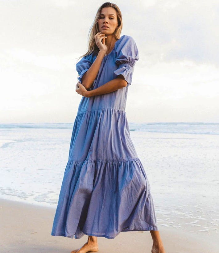 Daughters Of India Sahana Gown In Blue Lagoon, £122