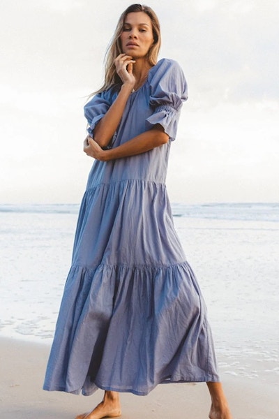 Daughters Of India Sahana Gown In Blue Lagoon, £122